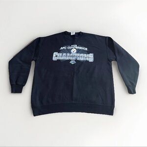 VTG NFL Pittsburgh Steelers Black Crewneck XL 2008 AFC Conference Champions NFL